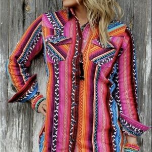 Crazy Train Multicolor Striped Button Down Shirt